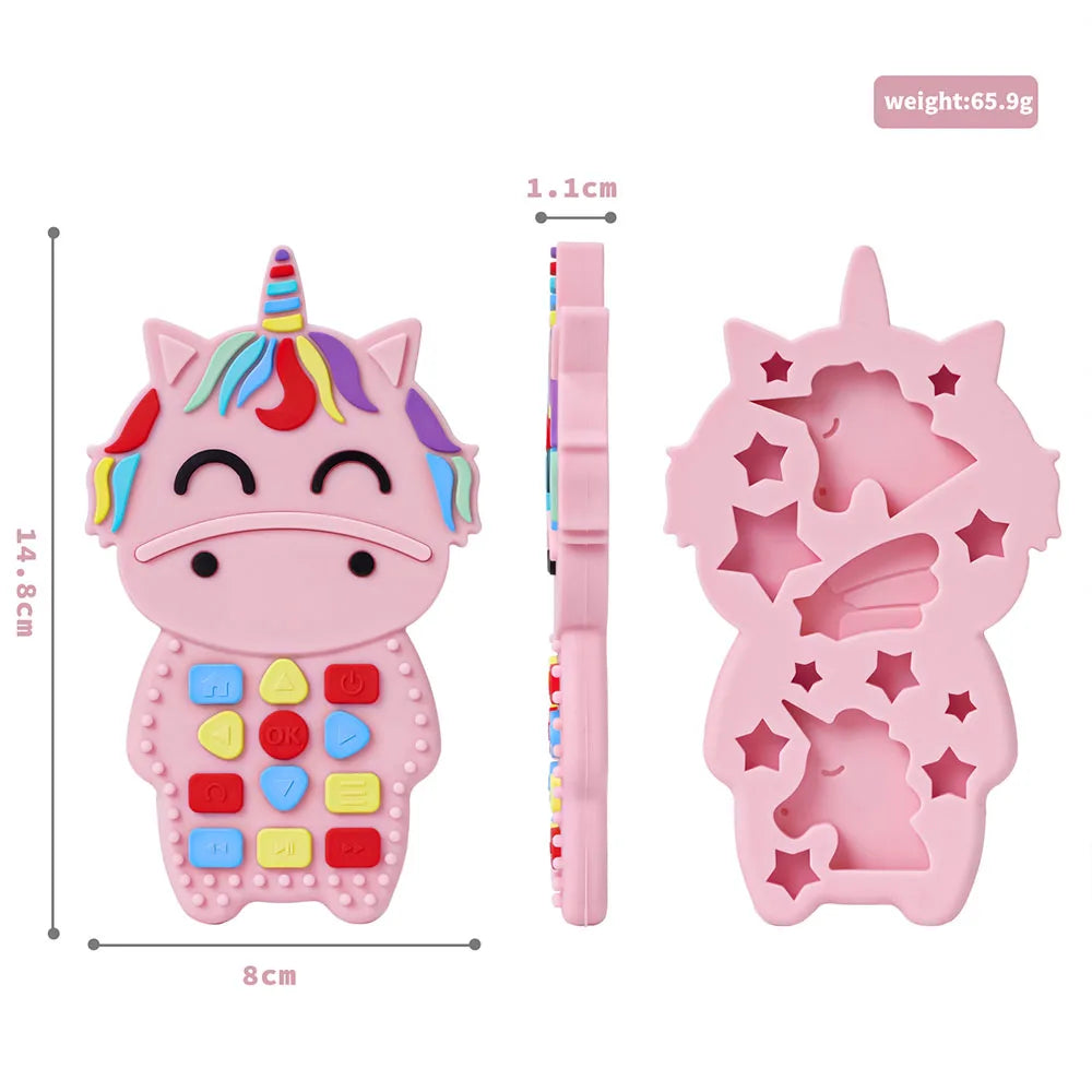 TYRY.HU 1pc Baby Silicone Teether – Remote Control Shape, Rodent Gum Pain Relief, Sensory Educational Teething Toy for Kids