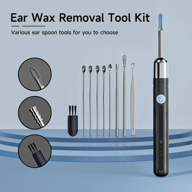 WiFi Visual Ear Cleaner with 1080P HD Camera – Ear Wax Removal Kit with 6 LED Lights, 4.2mm Ear Pick, Waterproof, Compatible with iPhone & Android, Includes Storage Case
