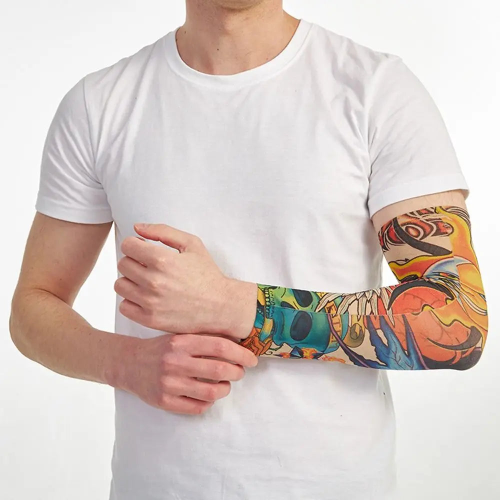 New Flower Tattoo Arm Sleeves – Seamless UV Protection Arm Warmers for Men & Women, Outdoor Riding Sunscreen