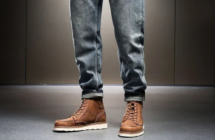 High Quality Male Cowboy Pants Retro Washed Straight Jeans For Men Plus Size Trousers Comfortable Xs Wide Leg Denim Kpop Cheap