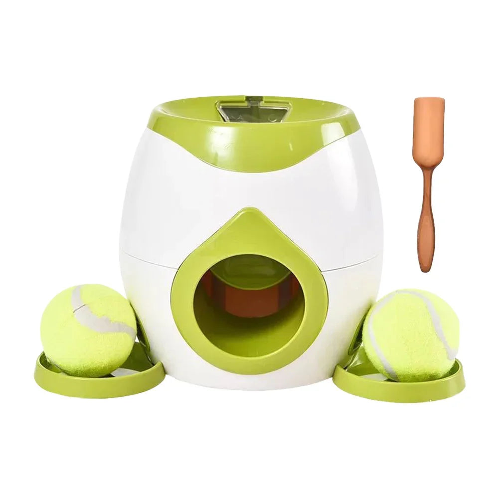 Dog Interactive Treat Dispenser Puzzle Toy with Tennis Ball Reward System