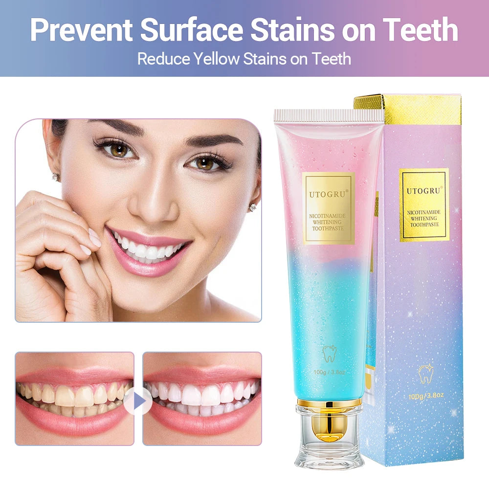 Nicotinamide Whitening Toothpaste – Deep Clean Formula for Stain Removal, Plaque Control & Fresh Breath | Advanced Oral Care 100g