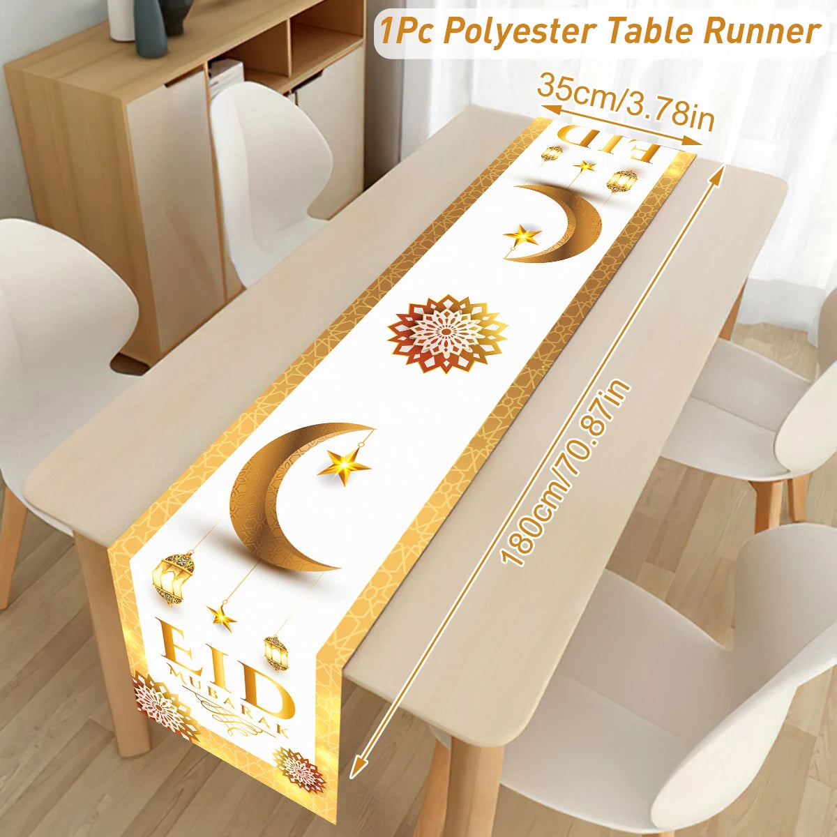 Ramadan Decoration Table Runner EID Mubarak Decor 2025 Home Tablecloth Ramadan Kareem Islamic Muslim Party Eid Al-Fitr Gifts