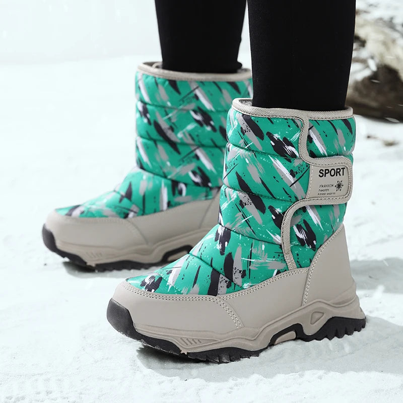 Kids Winter Snow Boots – Warm Plush-Lined Waterproof Ankle Boots for Boys & Girls | Non-Slip Outdoor Footwear for Cold Weather