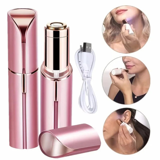 USB Charging Epilator – Facial Hair Removal & Eyebrow Trimmer for Women | Lipstick-Style Mini Electric Shaver