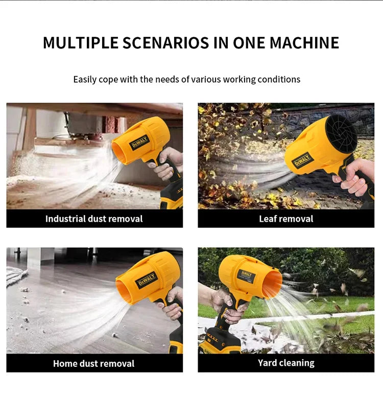 DEWALT 18V Brushless Cordless Handheld Blower – 30,000 RPM High-Speed Turbofan for Car Dust Removal & Carpentry Work