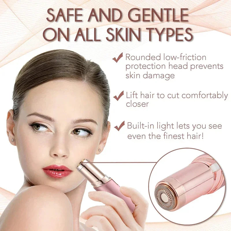 USB Charging Epilator – Facial Hair Removal & Eyebrow Trimmer for Women | Lipstick-Style Mini Electric Shaver