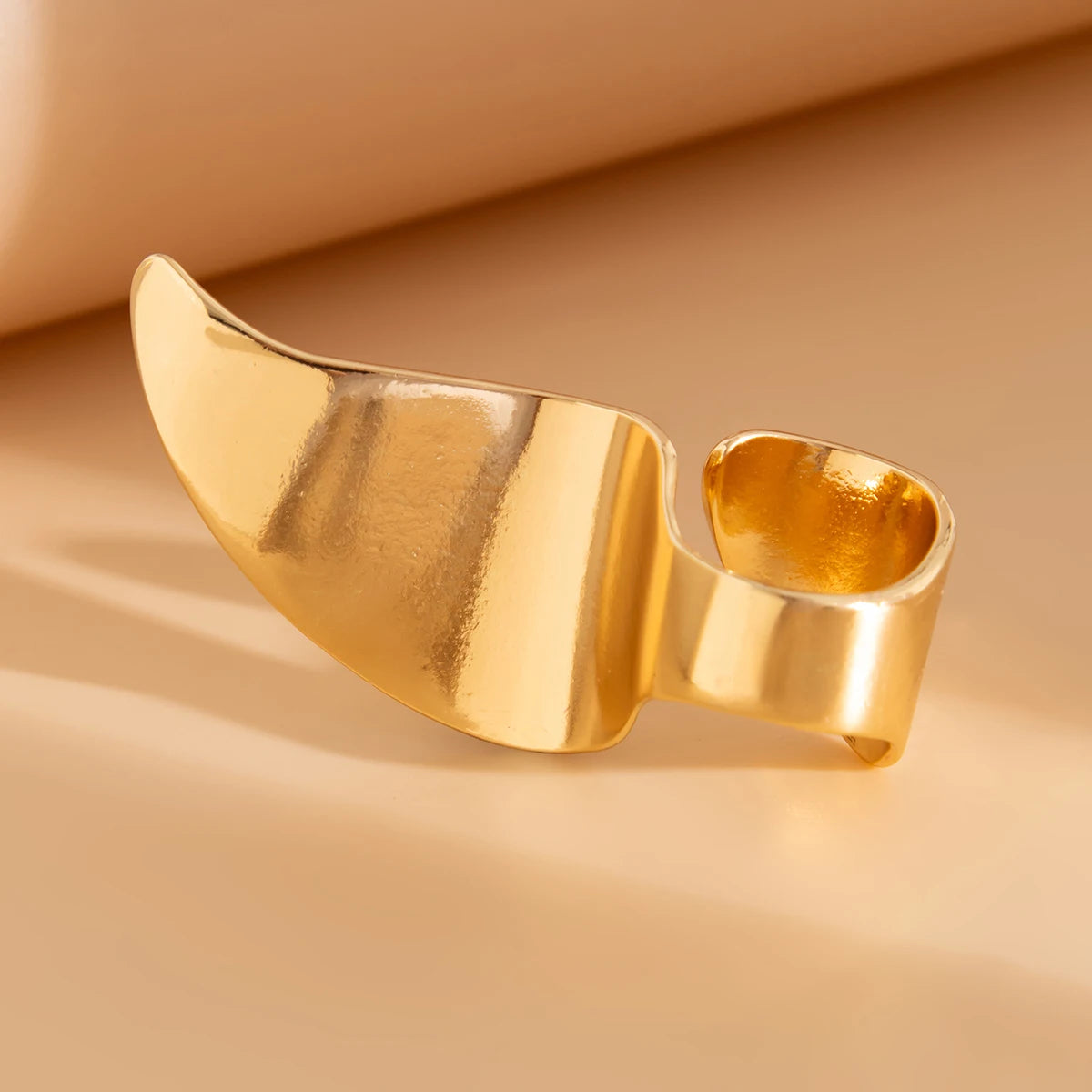 SHIXIN Creative Irregular Geometric Square Round Open Ring for Women Hip Hop Gold Color Adjustable Ring Finger Jewelry 2025 New
