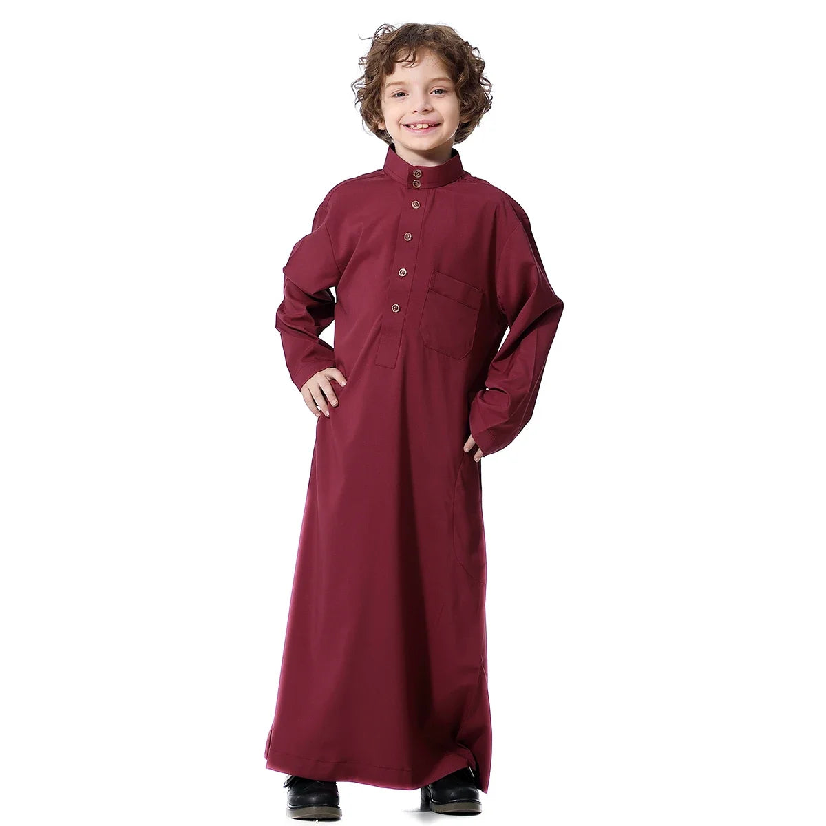 Arab Jubba Boys Robe Kids Abayas Kaftan Islamic Clothing Long Sleeve Thobe Middle East Teenage Clothing Muslim Ramadan Eid Dress