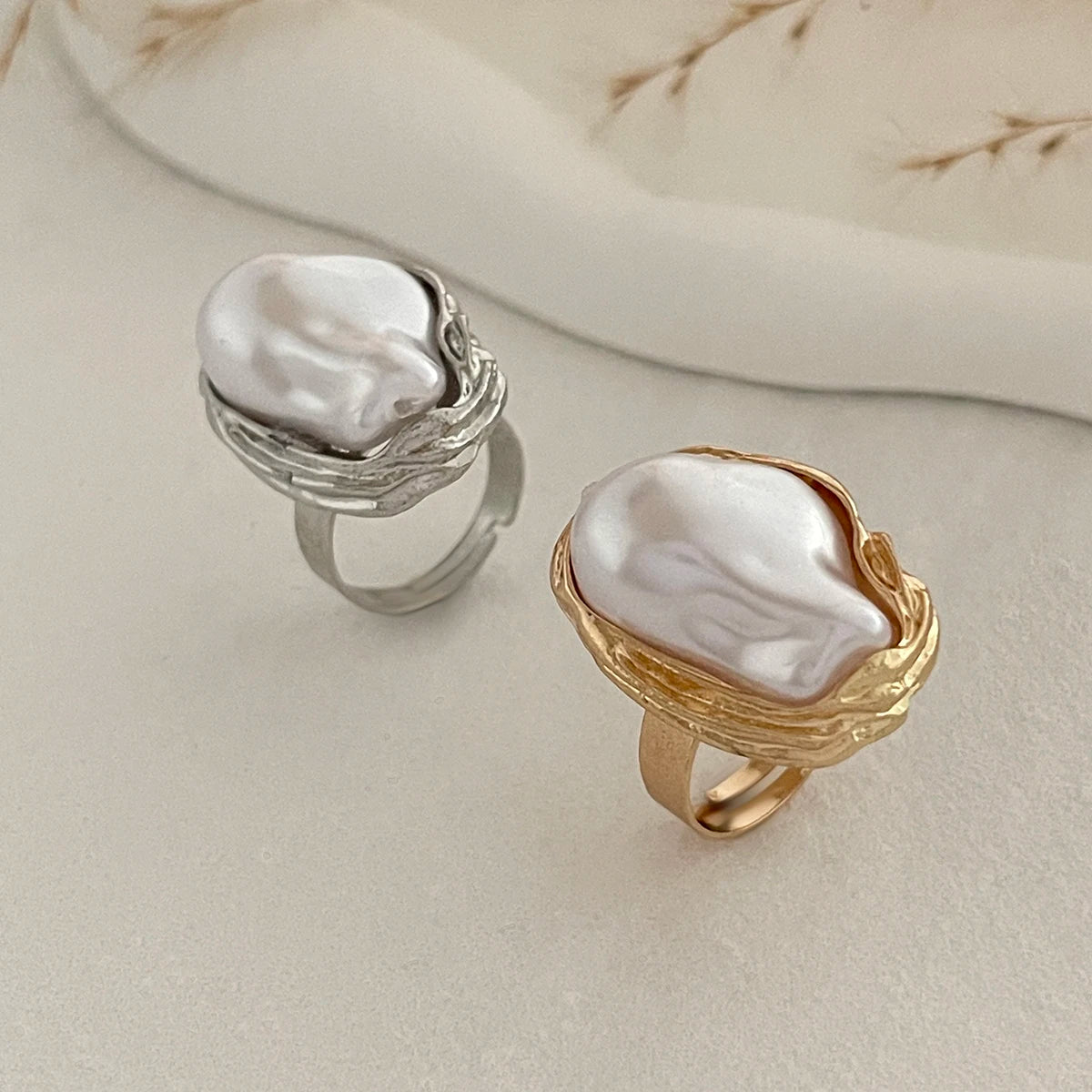 SHIXIN Creative Irregular Geometric Square Round Open Ring for Women Hip Hop Gold Color Adjustable Ring Finger Jewelry 2025 New