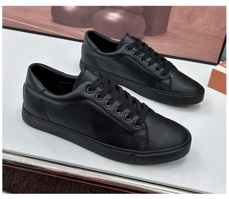Men’s Black Casual Sneakers – Soft Comfortable Street Style Shoes