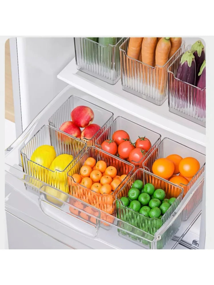 3-Piece Clear Refrigerator Organizer Bins – Food & Seasoning Storage Boxes for Kitchen and Fridge Organization