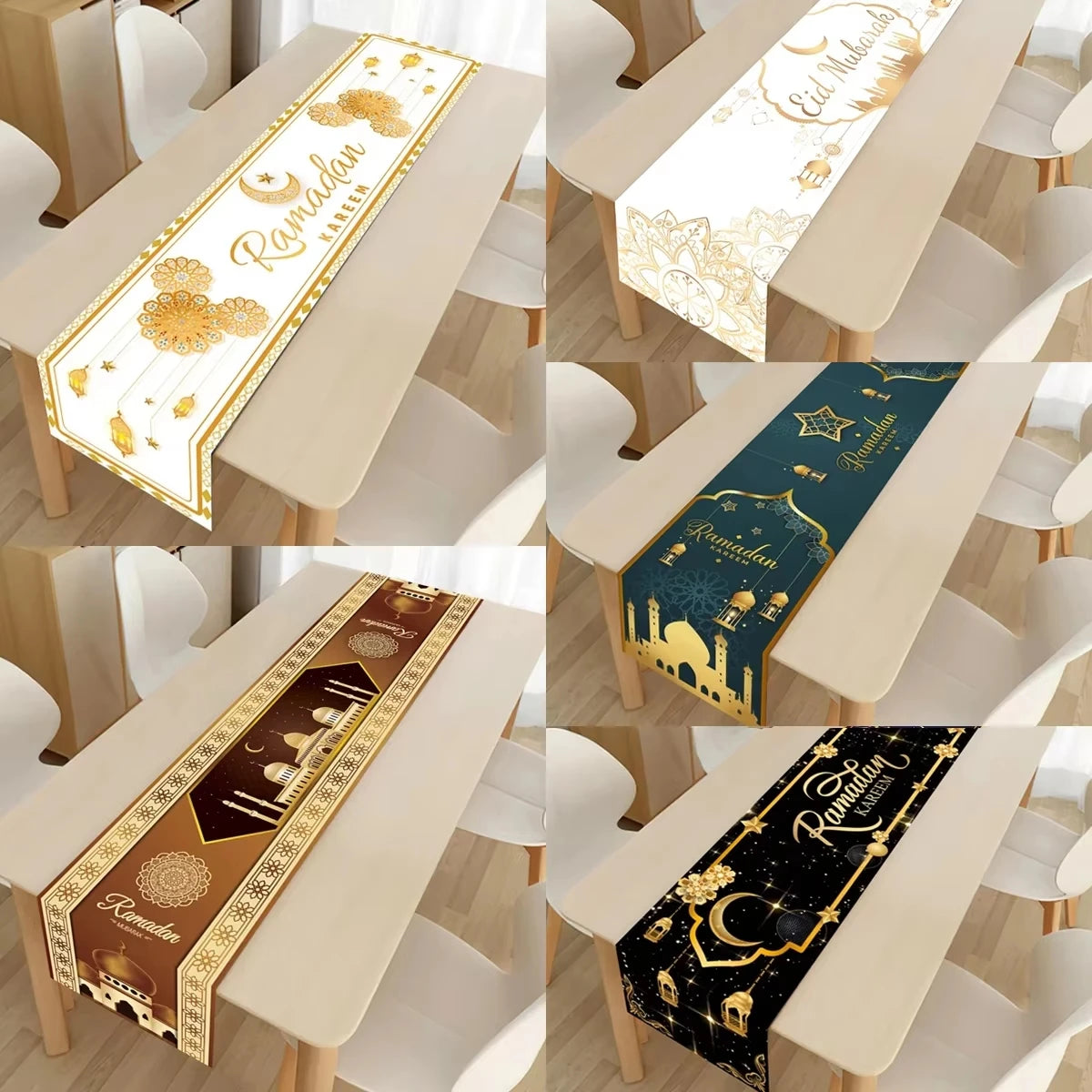 Ramadan Decoration Table Runner EID Mubarak Decor 2025 Home Tablecloth Ramadan Kareem Islamic Muslim Party Eid Al-Fitr Gifts