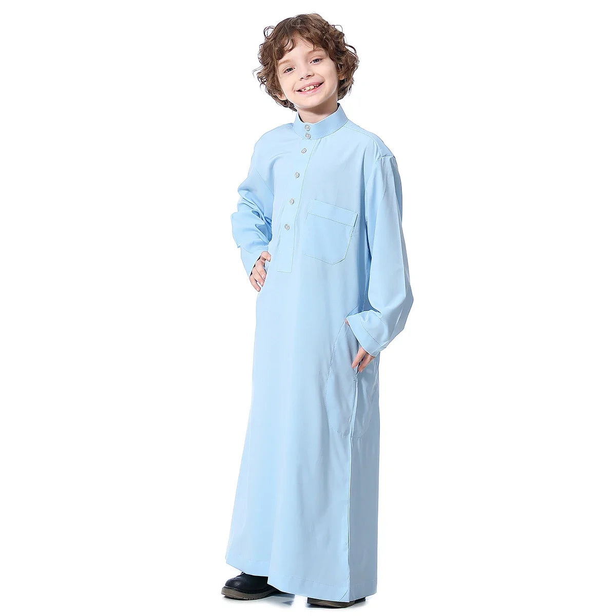 Arab Jubba Boys Robe Kids Abayas Kaftan Islamic Clothing Long Sleeve Thobe Middle East Teenage Clothing Muslim Ramadan Eid Dress