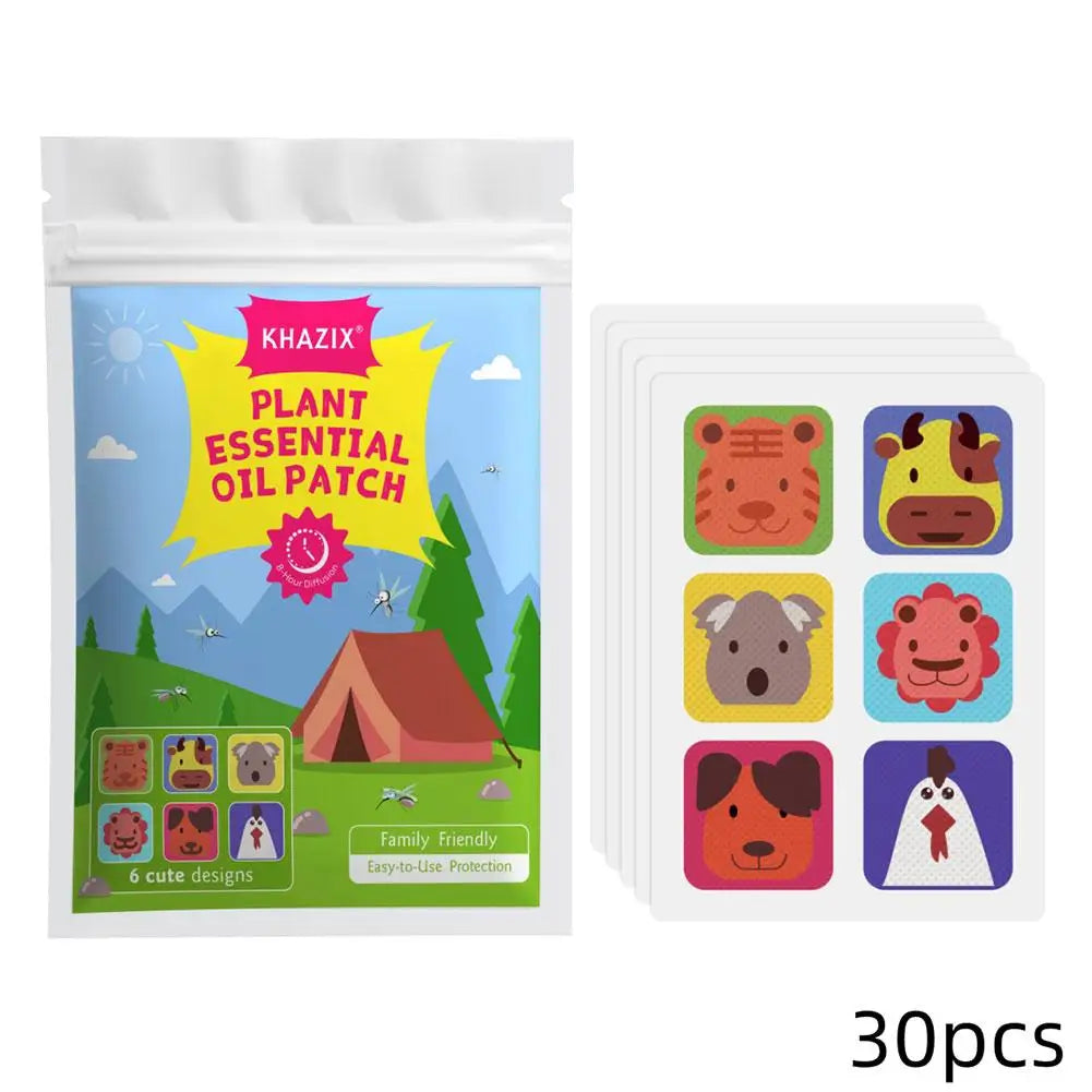 30PCS Natural Plant Essential Oil Mosquito Repellent Stickers – Long-Lasting Protection for Travel, Camping, Hiking & Outdoor Use