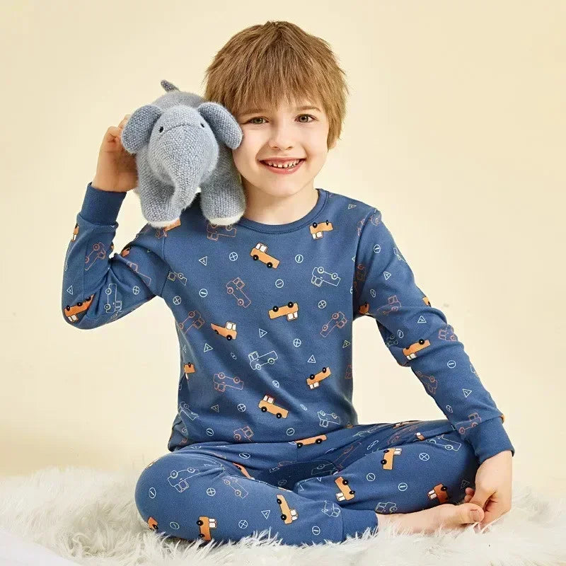 Kids Pajamas Set, 100% Cotton Soft Long Sleeve Sleepwear for Toddlers & Children Ages 2–13, Astronaut Print