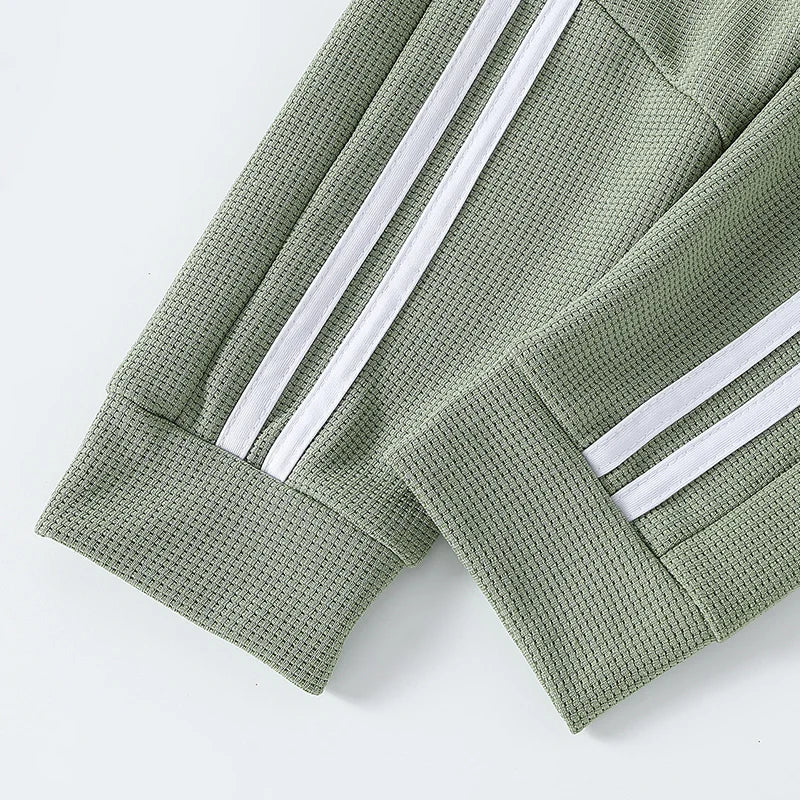 1/3-Piece Autumn & Winter Waffle Knit Sweatpants for Boys & Girls – Solid Color, Casual & Sporty