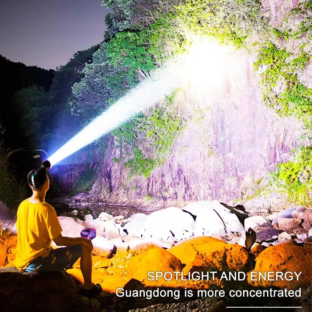 Super Bright LED Rechargeable Headlamp – High-Power Outdoor Flashlight
Perfect for Camping, Fishing, Hiking, and Emergency Use