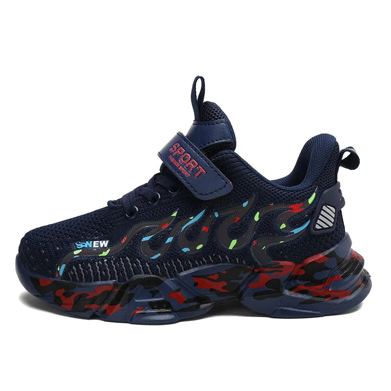 Kids Running Sneakers – Breathable Mesh Casual Shoes for Boys (Ages 7–12)