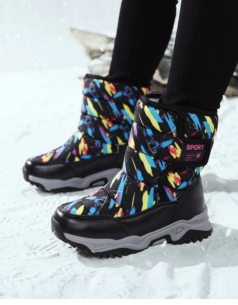 Kids Winter Snow Boots – Warm Plush-Lined Waterproof Ankle Boots for Boys & Girls | Non-Slip Outdoor Footwear for Cold Weather