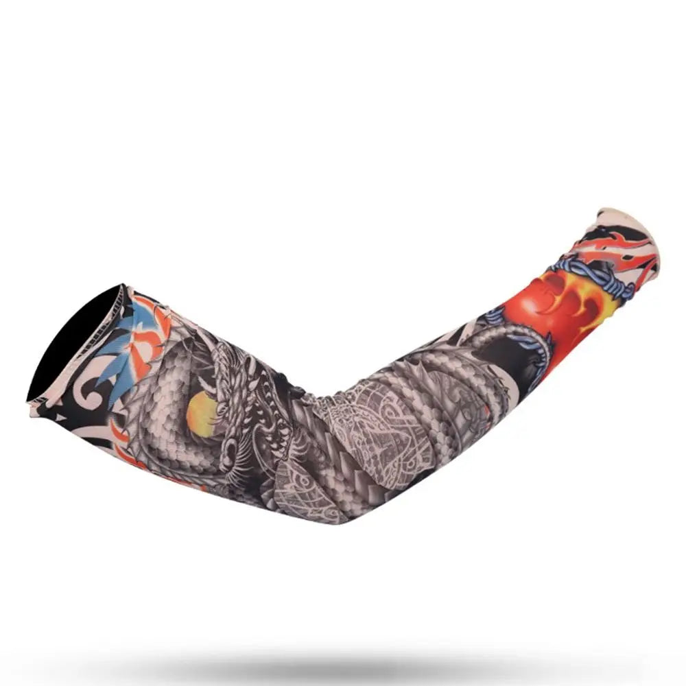 New Flower Tattoo Arm Sleeves – Seamless UV Protection Arm Warmers for Men & Women, Outdoor Riding Sunscreen