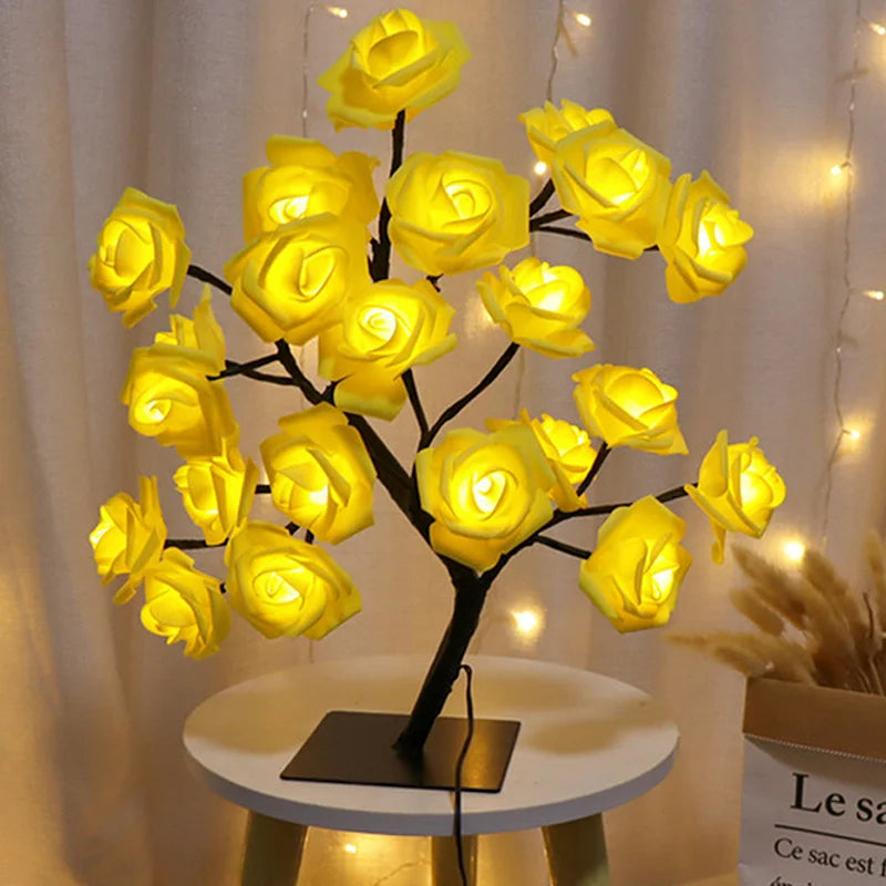 LumiPetal™ BlossomGlow Tree – USB Ambient Floral Lamp | Romantic Night Light for Home & Gift
