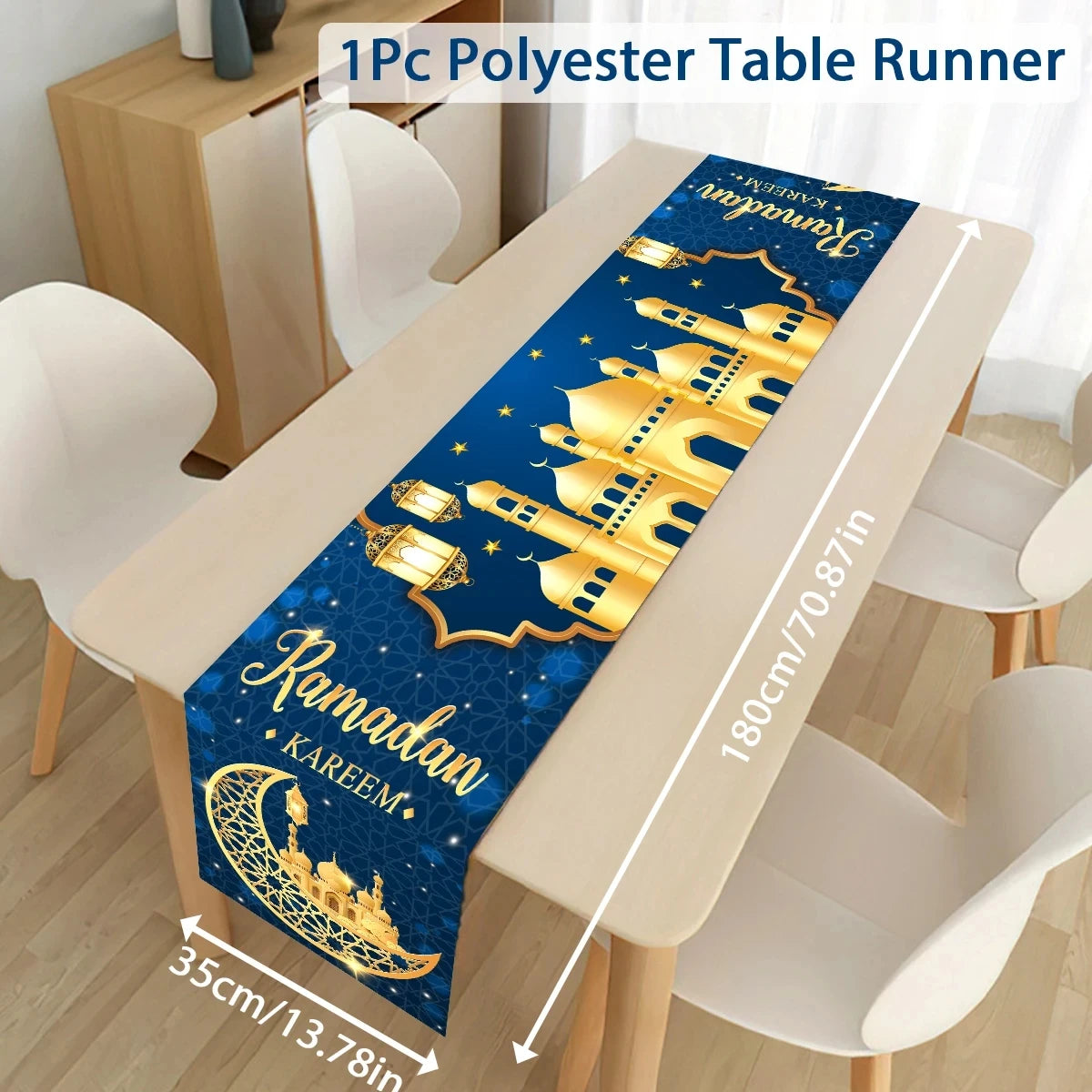 Ramadan Decoration Table Runner EID Mubarak Decor 2025 Home Tablecloth Ramadan Kareem Islamic Muslim Party Eid Al-Fitr Gifts