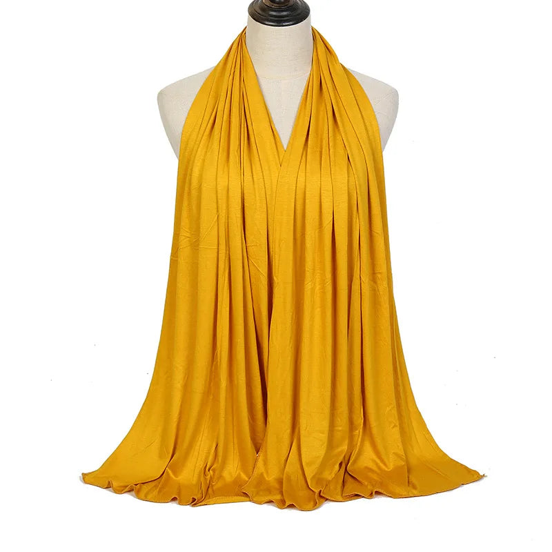 Cotton Jersey Hijab Scarf Long Shawl Plain Soft Turban Tie Head Wraps For Women Headband 170x60cm