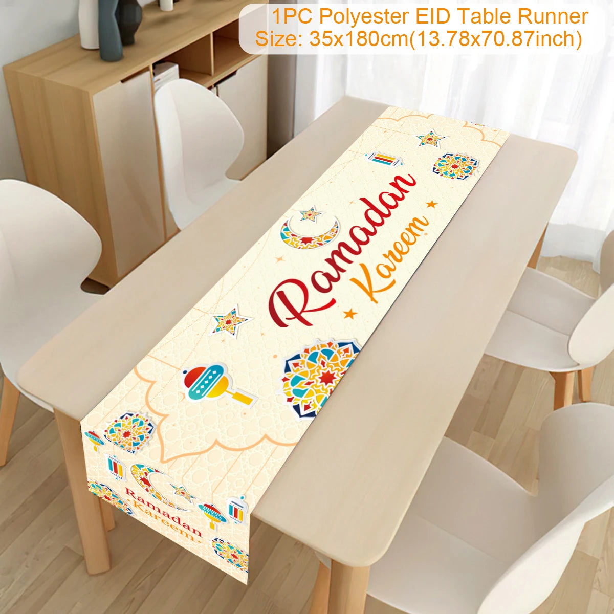 Ramadan Decoration Table Runner EID Mubarak Decor 2025 Home Tablecloth Ramadan Kareem Islamic Muslim Party Eid Al-Fitr Gifts