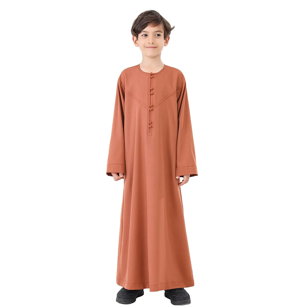 Arab Jubba Boys Robe Kids Abayas Kaftan Islamic Clothing Long Sleeve Thobe Middle East Teenage Clothing Muslim Ramadan Eid Dress