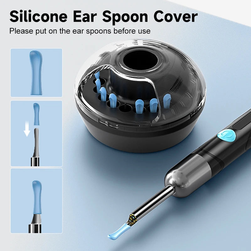 WiFi Visual Ear Cleaner with 1080P HD Camera – Ear Wax Removal Kit with 6 LED Lights, 4.2mm Ear Pick, Waterproof, Compatible with iPhone & Android, Includes Storage Case