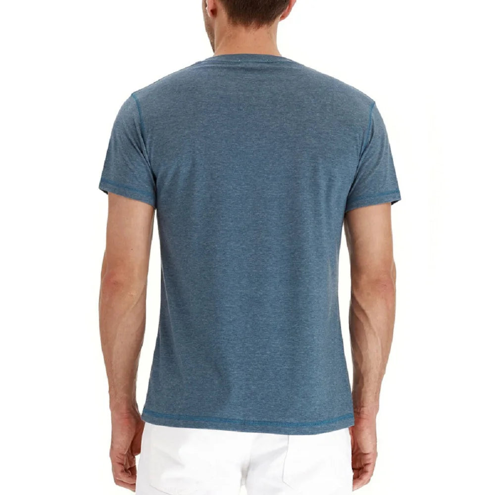 High Quality Cotton Henley T-Shirt for Men – Slim Fit, Short Sleeve, Solid Color, Fashion Casual Tee