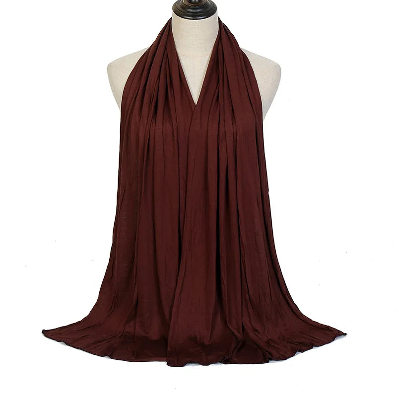 Cotton Jersey Hijab Scarf Long Shawl Plain Soft Turban Tie Head Wraps For Women Headband 170x60cm