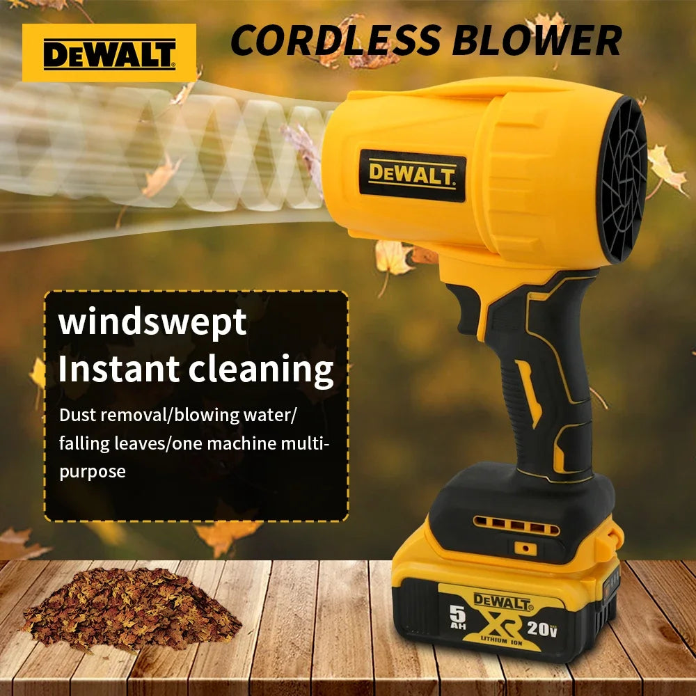 DEWALT 18V Brushless Cordless Handheld Blower – 30,000 RPM High-Speed Turbofan for Car Dust Removal & Carpentry Work