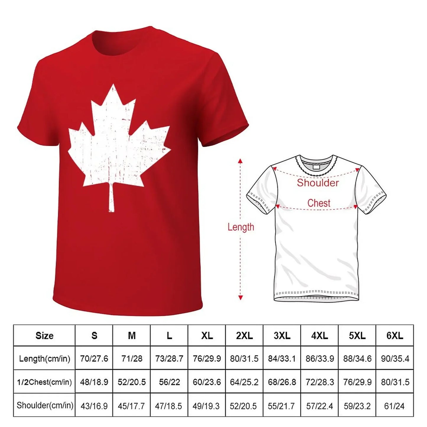 Canada Maple Leaf T-shirt Canadian Flag T-Shirt men women t-shirts