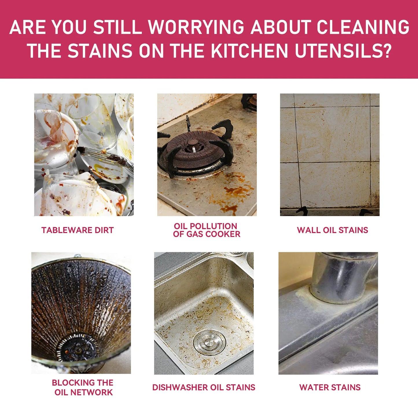 Multifunctional Kitchen Cleaning Kit – Quick & Effective Grease and Stain Remover