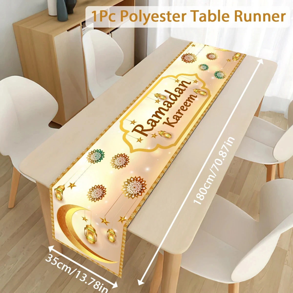 Ramadan Decoration Table Runner EID Mubarak Decor 2025 Home Tablecloth Ramadan Kareem Islamic Muslim Party Eid Al-Fitr Gifts