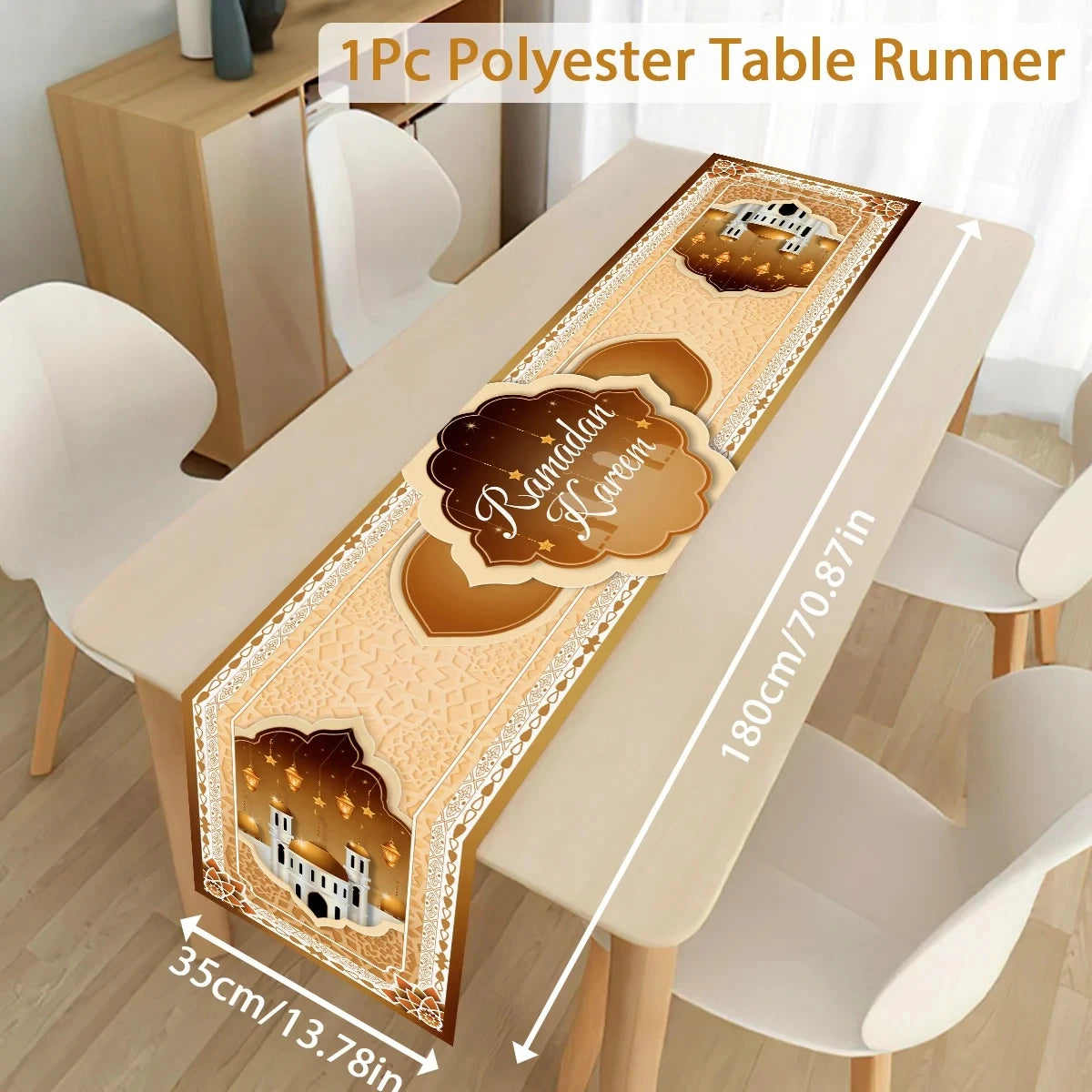 Ramadan Decoration Table Runner EID Mubarak Decor 2025 Home Tablecloth Ramadan Kareem Islamic Muslim Party Eid Al-Fitr Gifts