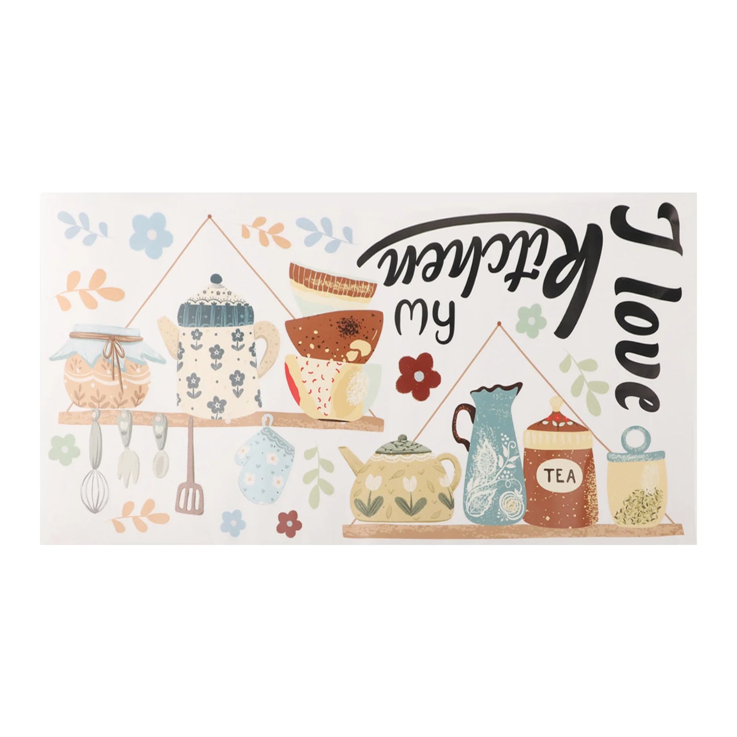 30*60cm Cartoon Pattern Wall Stickers DIY Cafe Restaurant Living Room Home Decoration Self-adhesive Kitchen Decorative Stickers