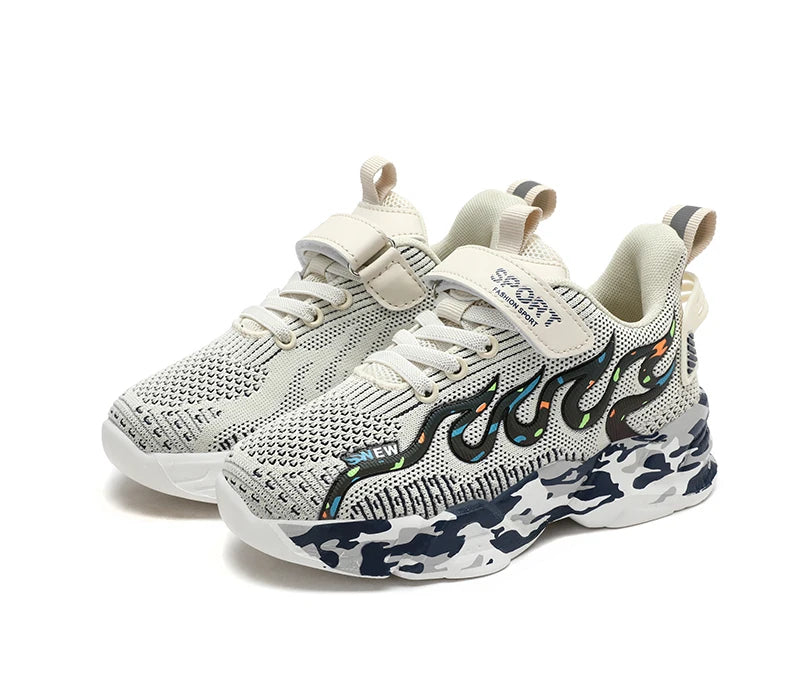 Kids Running Sneakers – Breathable Mesh Casual Shoes for Boys (Ages 7–12)