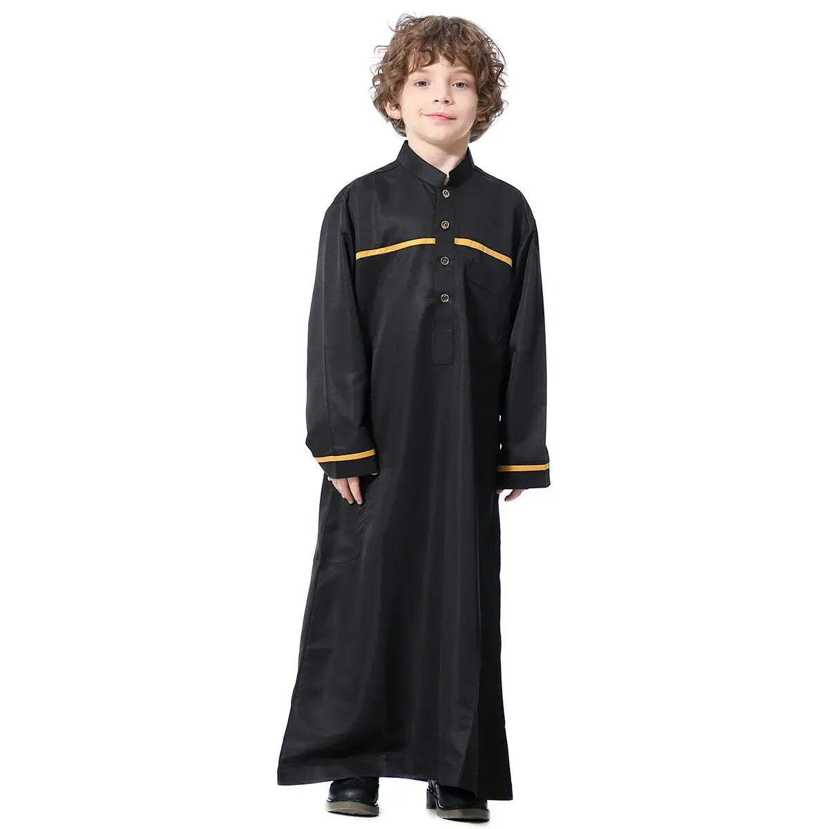 Arab Jubba Boys Robe Kids Abayas Kaftan Islamic Clothing Long Sleeve Thobe Middle East Teenage Clothing Muslim Ramadan Eid Dress