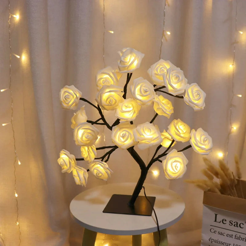 LumiPetal™ BlossomGlow Tree – USB Ambient Floral Lamp | Romantic Night Light for Home & Gift