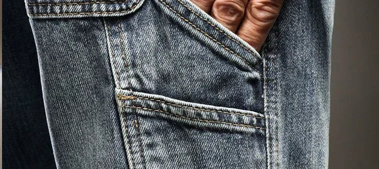 High Quality Male Cowboy Pants Retro Washed Straight Jeans For Men Plus Size Trousers Comfortable Xs Wide Leg Denim Kpop Cheap