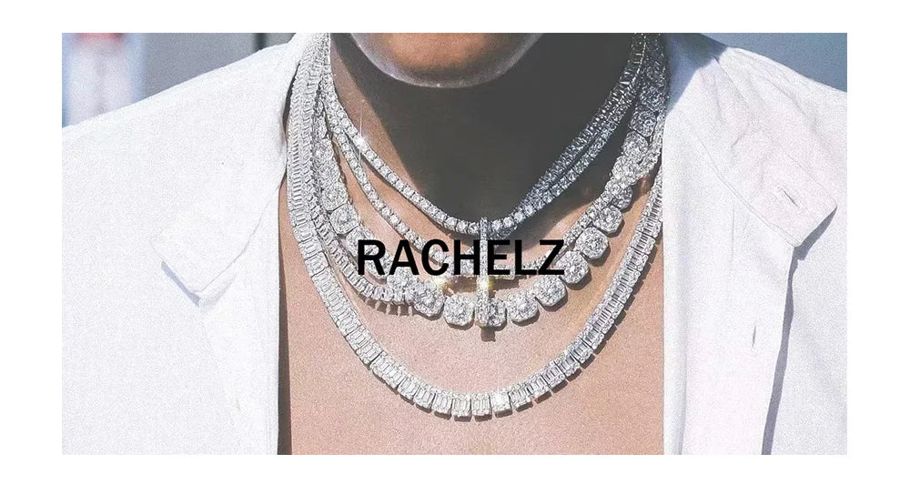RACHELZ Hip Hop Long Stick Vertical Bar CZ Stone Teeth Grillz Zircon Tooth Caps Decor For Women Men Jewelry Gift