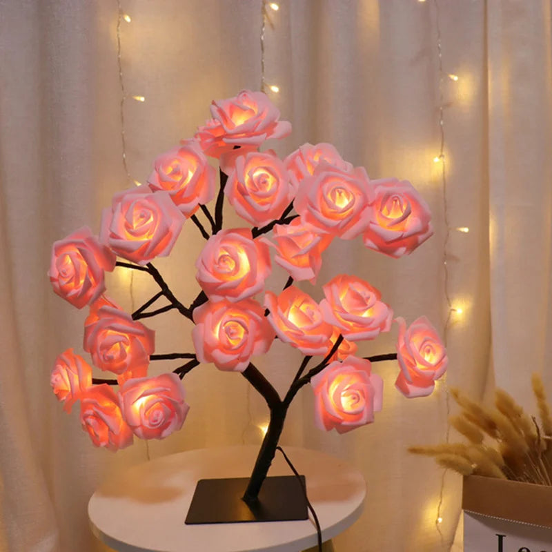 LumiPetal™ BlossomGlow Tree – USB Ambient Floral Lamp | Romantic Night Light for Home & Gift