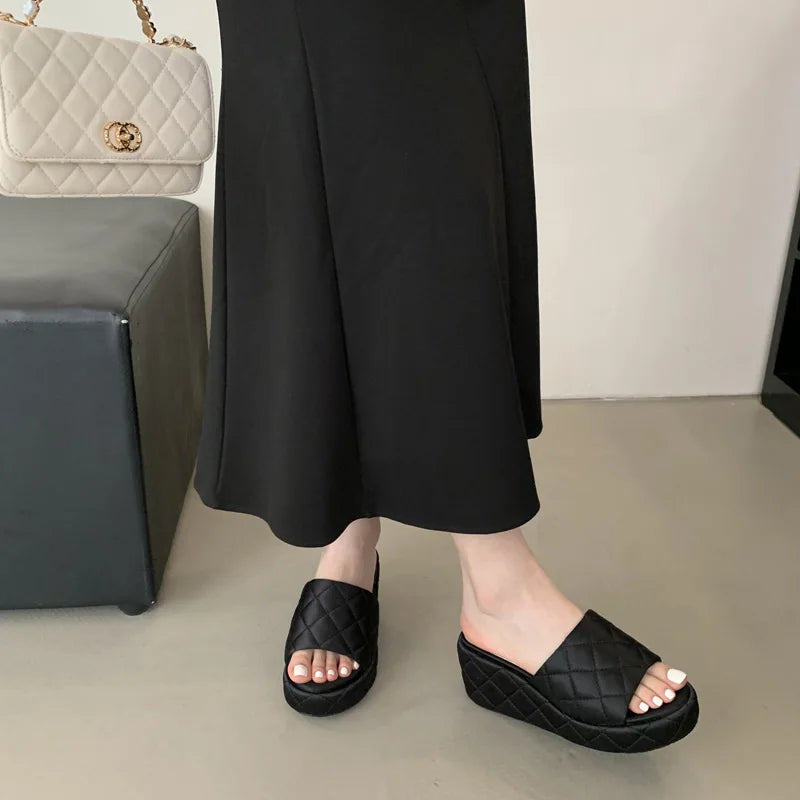 Women's Wedge Heel Slippers – Casual Summer Platform Sandals