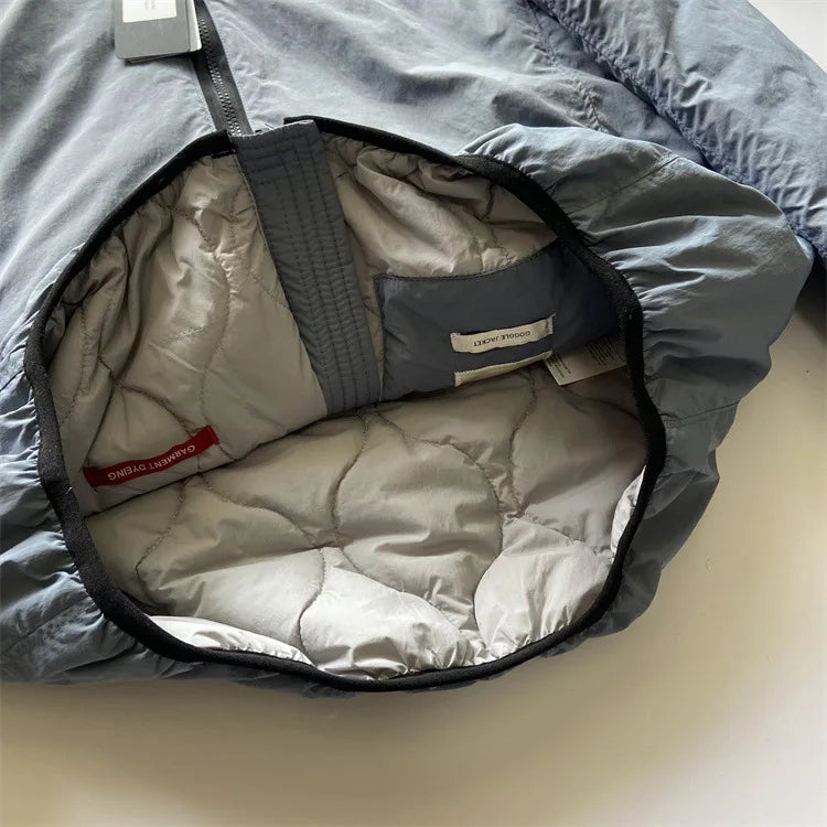 Y2K  men's winter casual hooded windproof cotton clothing youth trendy brand warm cardigan zipper jacket cotton jacket