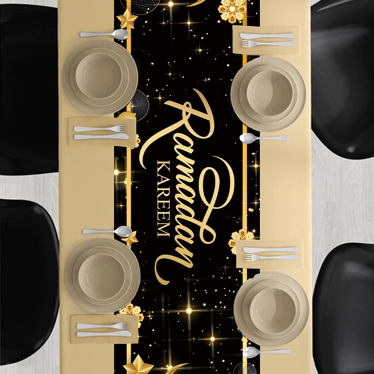 Ramadan Decoration Table Runner EID Mubarak Decor 2025 Home Tablecloth Ramadan Kareem Islamic Muslim Party Eid Al-Fitr Gifts