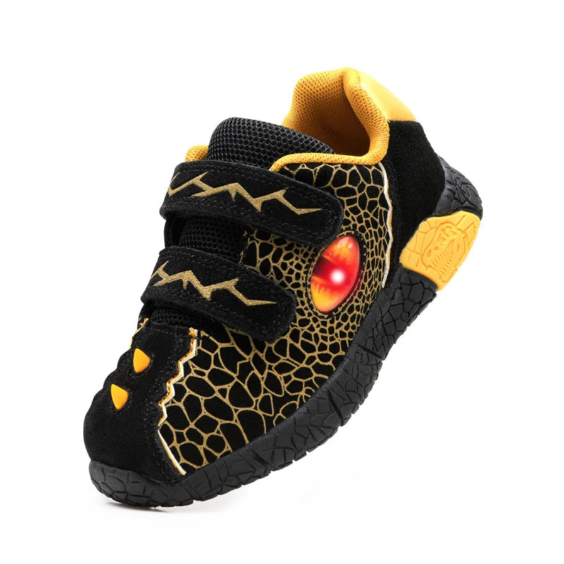 Kids LED Light-Up Sneakers - Boys 3-6Y, Flashing Glowing Sports Shoes for Spring & Autumn, Casual Running Footwear