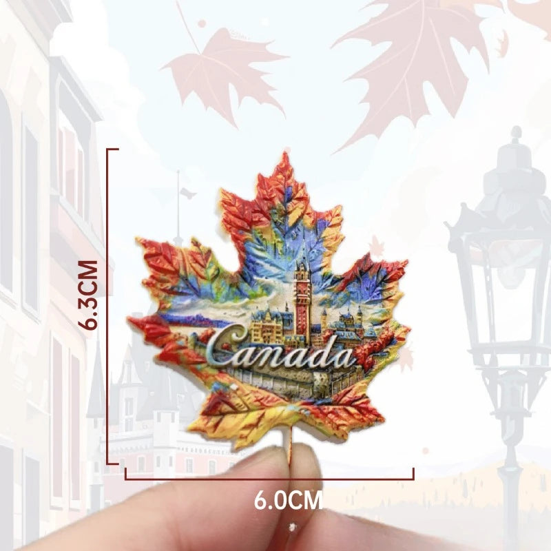 Canada North America Refrigerator Sticker Tourism Commemorative Red Maple Leaf Landscape Decoration Souvenir Magnet